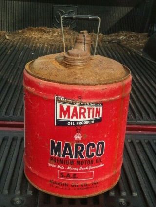Rare Vintage Martin 5 Gal Oil Can - Empty
