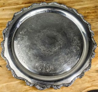Vintage Webster Wilcox International Silver Plate American Rose Xlgr Tray