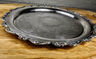 Vintage Webster Wilcox International Silver Plate American Rose XLGR Tray 2