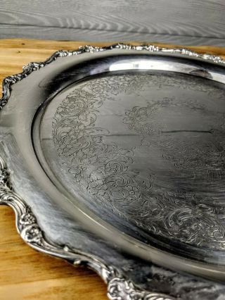 Vintage Webster Wilcox International Silver Plate American Rose XLGR Tray 3