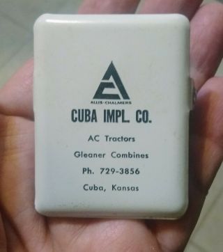 Rare Vintage Allis - Chalmers Dealership Large Metal Clip.  Cuba,  Kansas