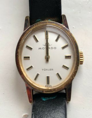 Ladies Very Rare Vintage Movado Turler Watch Swiss Mechanical 17 Jewels Fwo