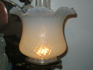 Vintage Duplex Opaline Glass Kerosene Paraffin Oil Lamp Shade