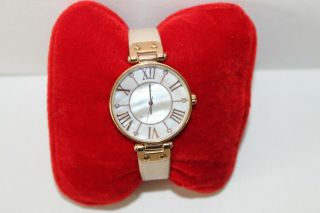 Anne Klein Watch Pale Pink Leather Band Rose Gold Round Face 10/9918 Y121e Nwot