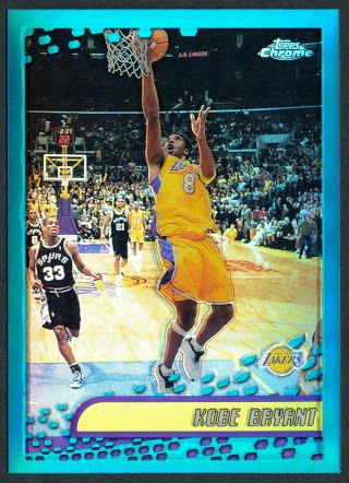 2001 - 02 Topps Chrome Refractor Kobe Bryant 50 Los Angeles Lakers Hof Rare Sp