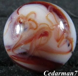 Cedarman7; One Rare Vintage Dug Heaton Agate Black Cherry Drizzle Swirl Marble