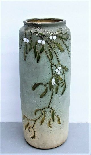 Antique Rare Weller Pottery Gazo Fudji - Fudzi - 11 " Berries & Leaves Vase 602