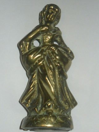 Antique Heavy Brass Victorian Lady Detailed Sculpture Lady Collectable Figure