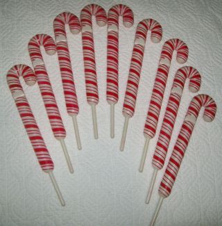 Vintage Blow Mold Candy Cane Yard Stakes Christmas Light Holders J S N Y Rare
