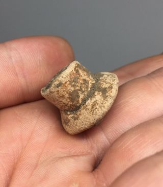 Pre - Columbian Ear Spool Terracotta Jewelry Artifact Ancient Pottery 3