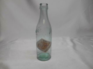 Antique Coca Cola Green Glass Bottle Paper Diamond Label Atlanta Georgia Script