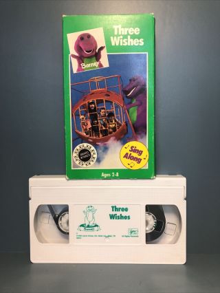 Barney - Three Wishes (vhs,  1989) Kids Vcr Tape Htf Vtg Rare