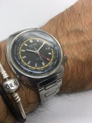 Rare Vintage Seiko 6117 6400 “world Time” Grey/black/yellow Made In Japan Beauty