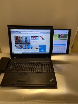 Rare Lenovo Thinkpad Workstation W700ds Multi - Monitor Laptop WIND 10 64 BIT 3