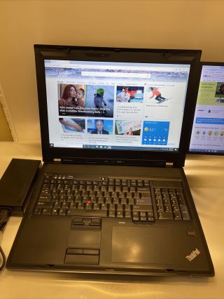 Rare Lenovo Thinkpad Workstation W700ds Multi - Monitor Laptop WIND 10 64 BIT 5