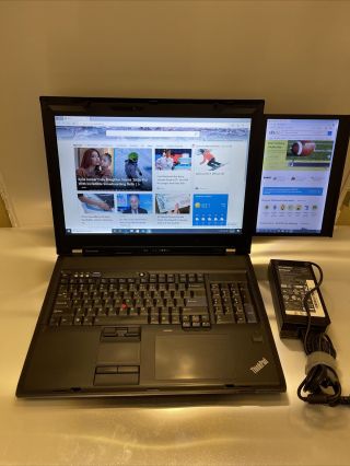 Rare Lenovo Thinkpad Workstation W700ds Multi - Monitor Laptop WIND 10 64 BIT 6