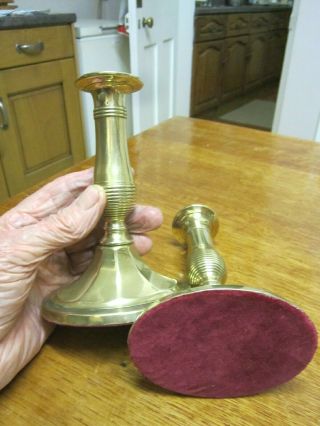 Old Pair Antique Victorian Style Brass Candlesticks Candle Holders English