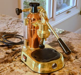 LA PAVONI Europiccola Brass/Copper Lever Espresso Machine – Rare Model 5