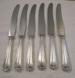 A Vintage Set Of 6 Art Deco Silver Plated Dinner Knives - Gladwin Embassy