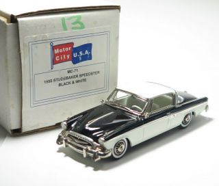 Motor City Usa 1955 Studebaker President Speedster 1:43 Model Black/white Rare