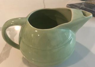 Vintage Bauer Pottery Beehive Pitcher W/ Ice Lip Rare Green Guc