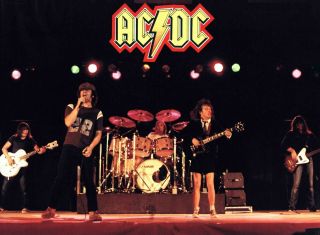 Ac/dc Poster - Live On Stage - Rock Group - Very Rare