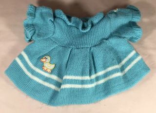 Vintage Cabbage Patch Doll Kid Knit Blue Dress Coleco