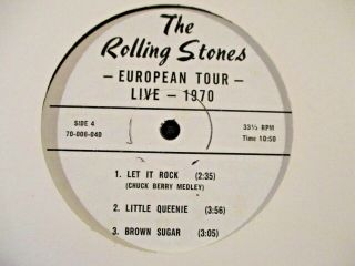 Rare " Vg,  ",  Vintage 1970 Rolling Stones " European Tour Live " Rock 2lp