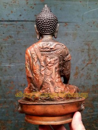 Collectables Wonderful Old Tibet Tibetan antique Bronze Buddha Old Statue 20cm 3