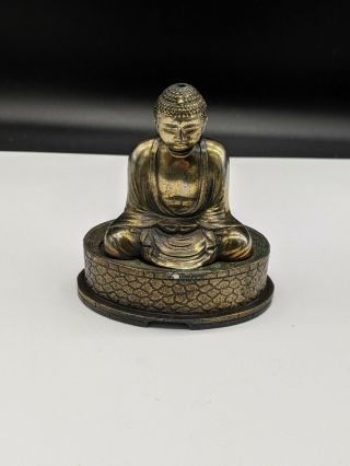 Buddha Incense Burner Metal Vintage Old Rare Antique Japan Japanese Incense Monk