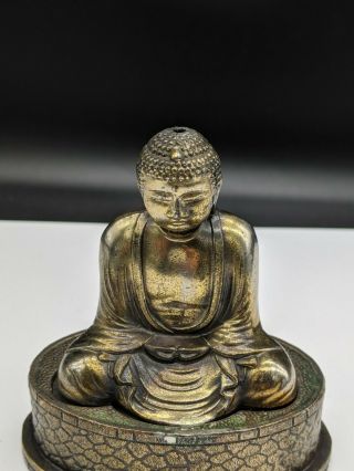 Buddha Incense Burner Metal Vintage Old Rare Antique Japan Japanese Incense Monk 2