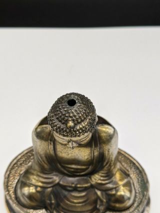 Buddha Incense Burner Metal Vintage Old Rare Antique Japan Japanese Incense Monk 3