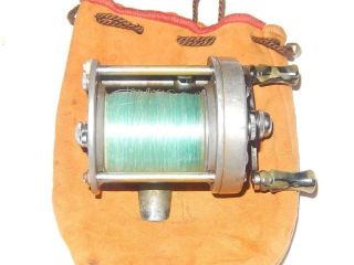 Vintage Pflueger Supreme No.  1573 Bait - Cast Fishing Reel With Leather Pouch USA 3