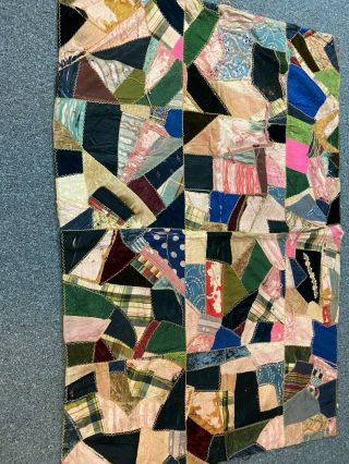 Victorian Crazy Quilt - 38x57 - Velvet,  Silk,  Embroidery - Barn Red Backing - Cutter