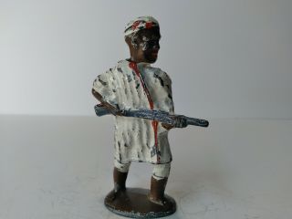 Vintage Barclay Manoil Black African Soldier With Rifle Rare 1