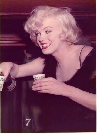 Marilyn Monroe Stunning Rare Color Image Drinking Some Like It Hot Vintage Photo