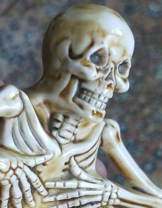Rare Antique Clay Adams Co York Porcelain Skeleton Ashtray Advertising 6