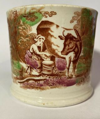 Antique Staffordshire Transfer Ware Pearlware Milk Maid Child 