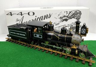 Hlw The American 4 - 4 - 0 D&rg Blk Locomotive & Tender 09550 G - Scale Train Rare