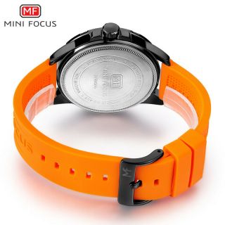 MINI FOCUS Mens Sports Watch Waterproof Silicone Watchband Calendar Quartz Watch 3