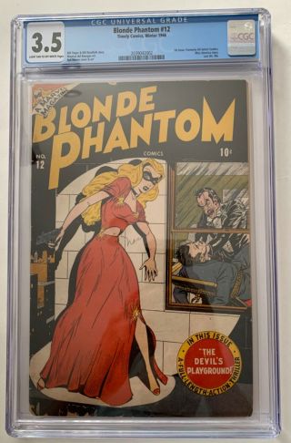 (1946) The Blonde Phantom 12 (1st Issue) Cgc 3.  5 Rare Golden Age Timely/marvel