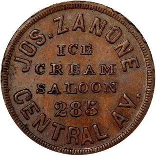 Cincinnati Ohio Civil War Token Jos Zanone Ice Cream R8 Very Rare Merchant Pcgs