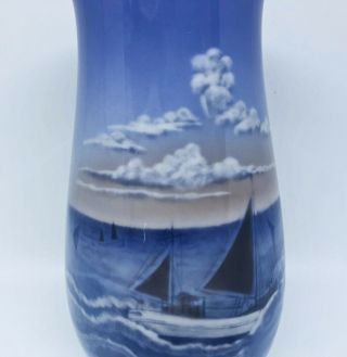 Copenhagen Porcelain Ship Vase Rare Vintage Bing & Grondahl 1302/6211 3