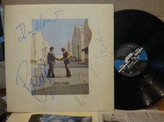 Pink Floyd / Rare Hand Autographed Signed By Members Lp Prog Psych Nm