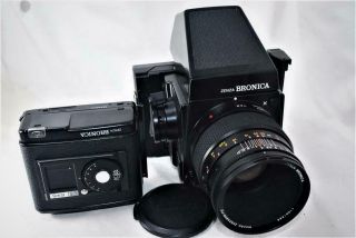 [exc,  5] Zenza Bronica Gs - 1 W/ae Finder,  Macro Pg 110mm F4,  " Rare Polaroid Back "