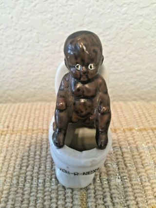 Antique 1930s Aa Americana Adorable Little Boy On Ceramic Toilet Marked Japan