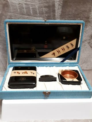 Vintage Early Mid 20th Century Chinese Lacquer Writing Dressing Table Set