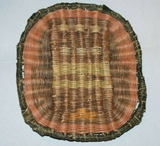 Small Antique Hopi Indian 3rd Mesa Wicker Plaque Basket Square Native American