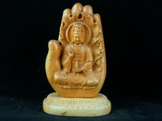 100 Chinese Wood Hand Carved Kwanyin On Buddha 