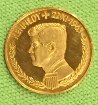 1963 President Kennedy,  Visit To Germany Germany 2 Ducat Gold Rare 8.  7g